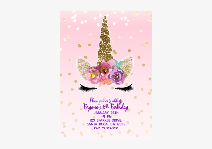 Glitter Unicorn Girls Tops, transparent png download