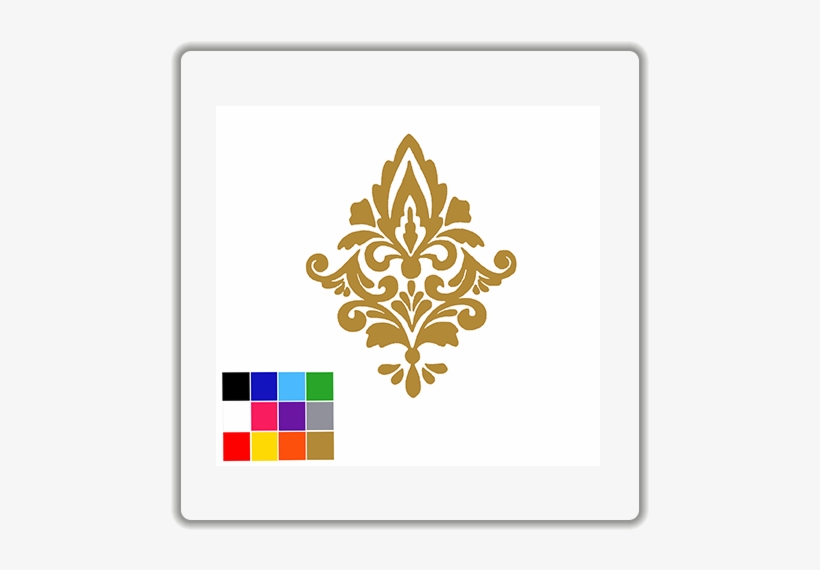 Damask Wall Stickers - Damask Stencil Design Stencil Print, transparent png download