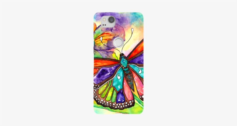 Color Burst Butterfly Google Pixel 2 Snap Case Phone - Радужная Бабочка, transparent png download