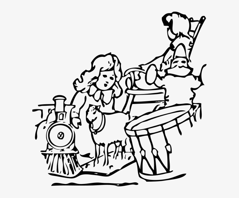 Christmas Toys Clipart Png - Black And White Image Of Toys, transparent png download