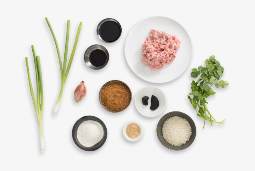 Congee & Caramelized Pork With Crispy Shallots And - Garlic Top View Png, transparent png download