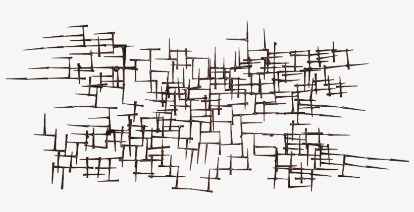 Abstract Metal Nail Wall Sculpture - Illustration, transparent png download