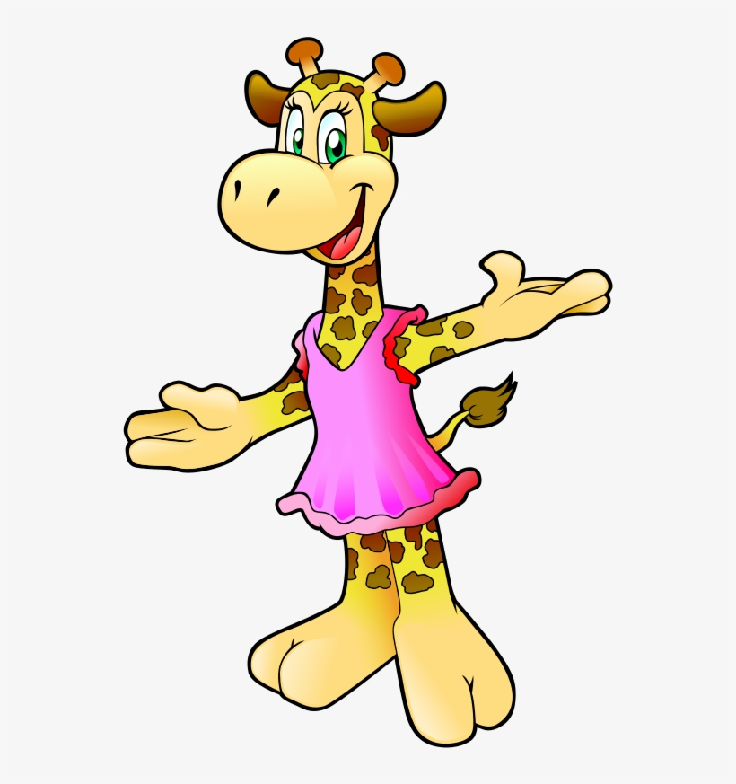 Giraffe Clipart Cartoon Clipground - Giraffe In Clothes Cartoon, transparent png download