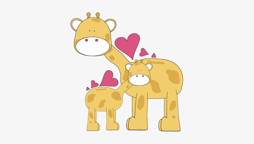 Giraffe Love Clip Art - Cute Valentines Clip Art, transparent png download