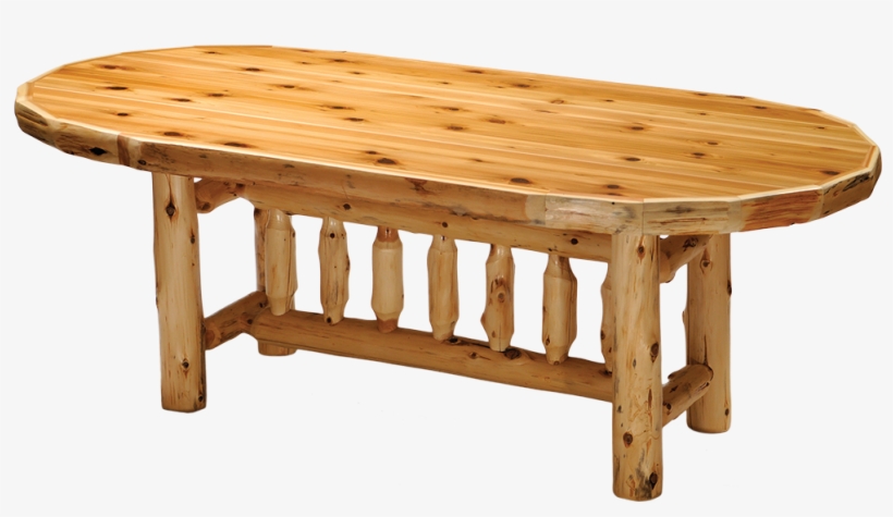 84" Cedar Oval Log Dining Table Real High Quality Wood - Wood Log Table Transparent, transparent png download