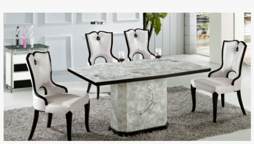 Wood & Marble Dining Table 0446-218 - Table, transparent png download