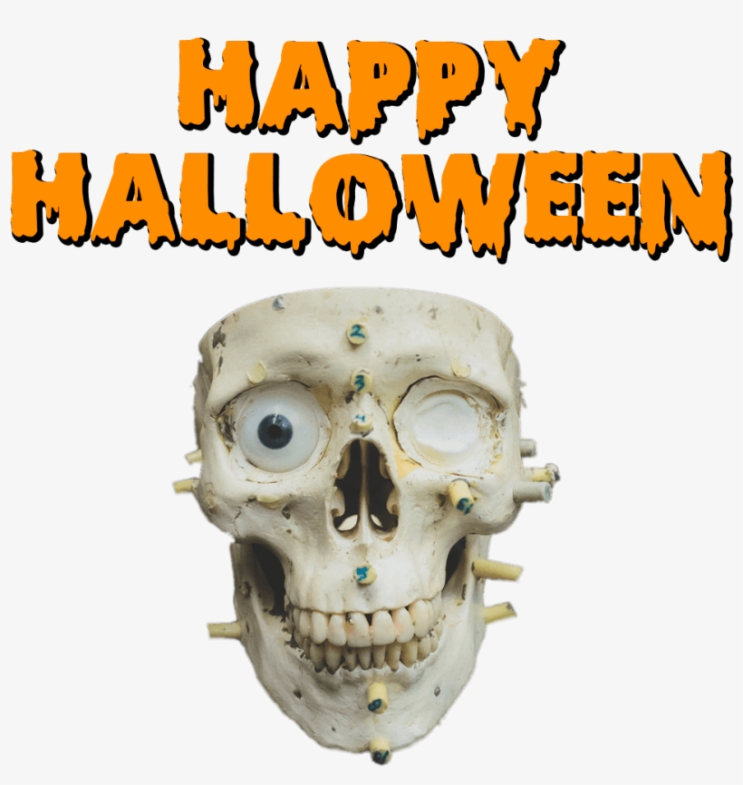 Happy Halloween Skull - Happy Halloween Pumpkins, transparent png download
