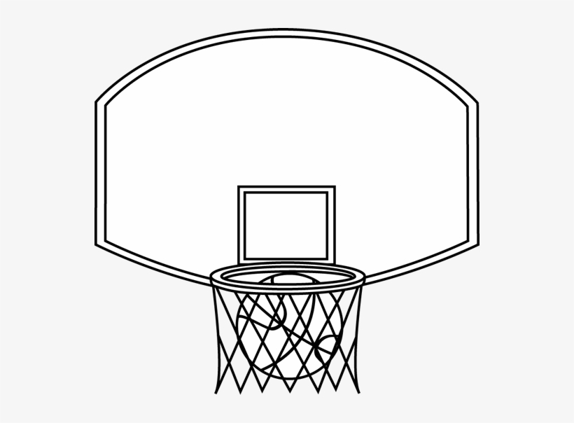 Black And White Basketball Backboard And Ball Clip - Black And White Image Of Basket Ball, transparent png download