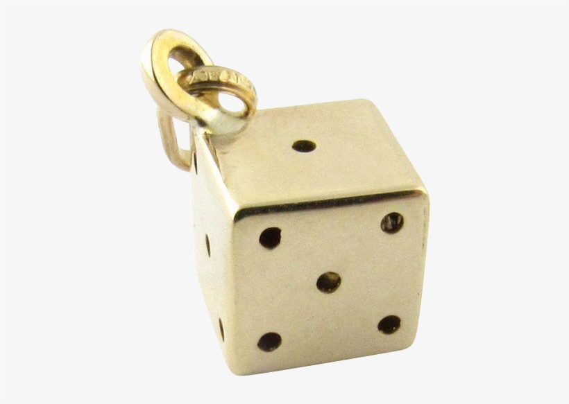 Vintage 14 Karat Yellow Gold Dice Charm - Wood, transparent png download