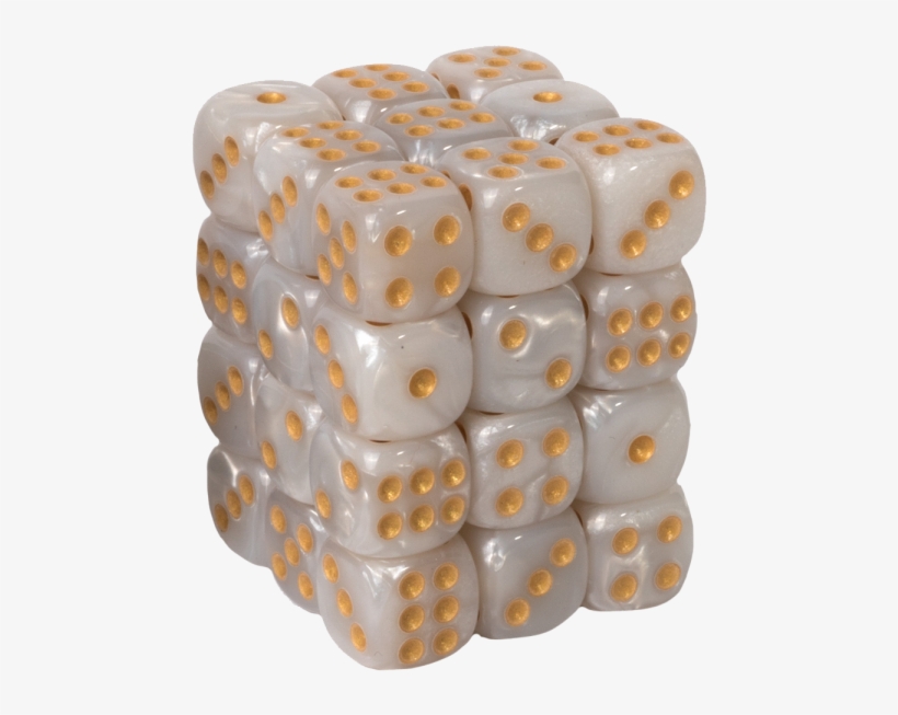 Blackfire Dice Cube Ā€“ 12mm D6 36 Dice Set Ā€“ Marbled - White And Gold 12mm Dice, transparent png download
