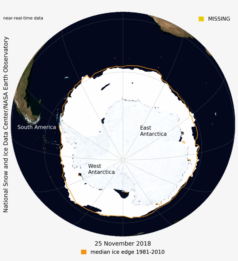 Near Real Time Data Of Antarctic Ice - 北極 冰 海 2017, transparent png download