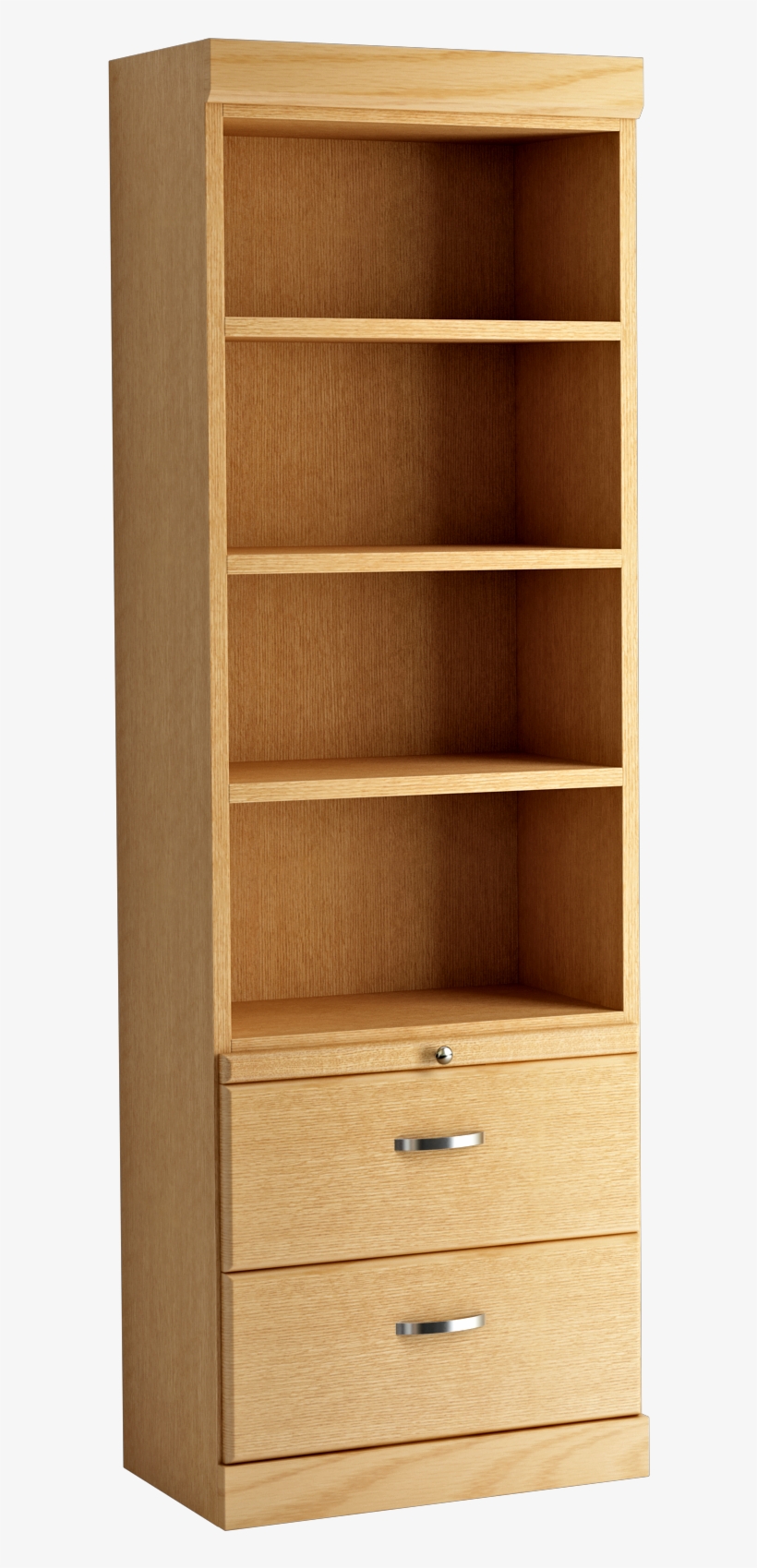 Shaker Style Bookcase With Bottom Drawers In Oak - Bookcase, transparent png download