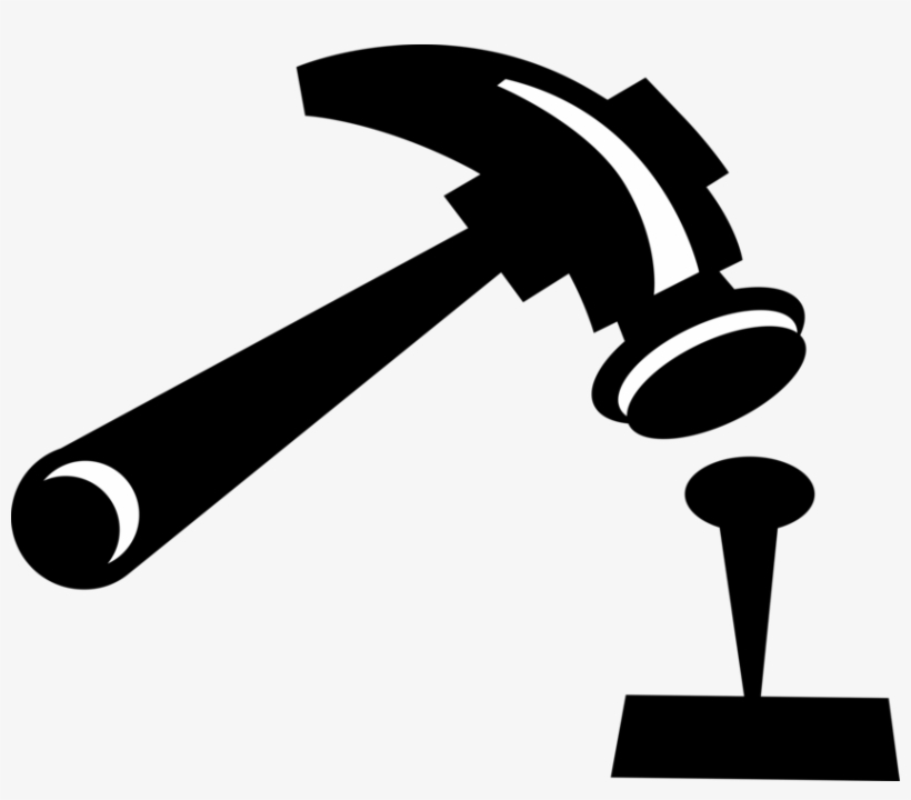 Vector Illustration Of Claw Hammer Hand Tool Used To - Applied Force, transparent png download