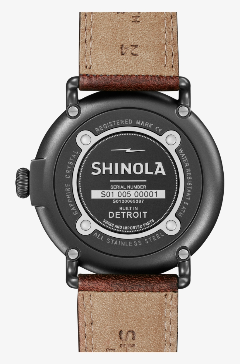 Shinola - Runwell 47mm - Midnight Blue/cattail - Back - Shinola Men's Runwell Stainless Steel Watch - Black/stainless, transparent png download