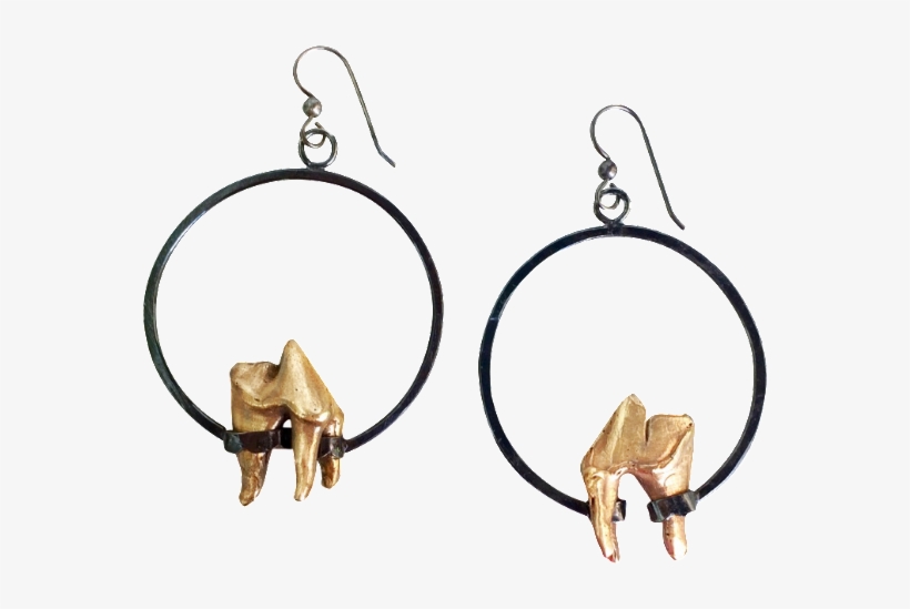 Wolf Teeth Hoop Earrings - Earring, transparent png download