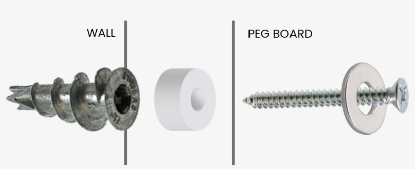 Mount The Peg Board On Each Corner With Metal Anchors, - Powers Fasteners Small Metal Zip-it Jr Wall Anchors, transparent png download