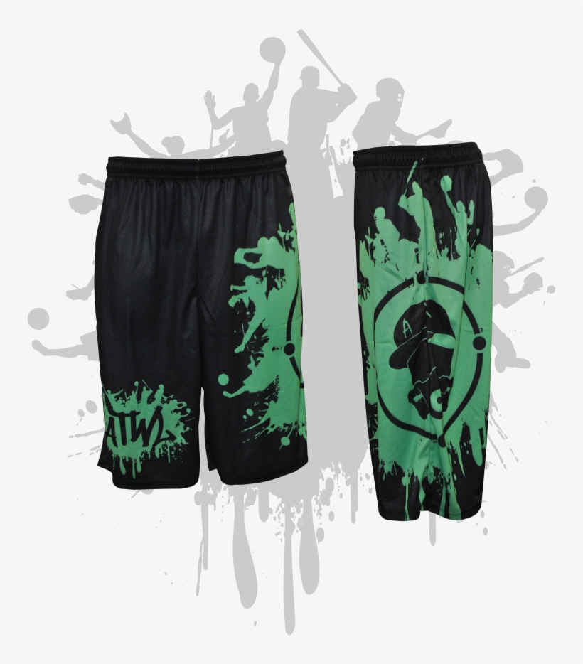 Splatter Splash Mens Full Dye Shorts Black/kelly Green - Green, transparent png download