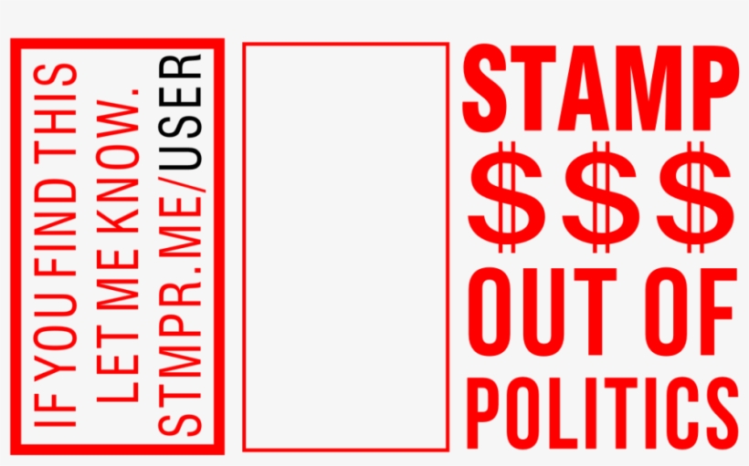 Stamp Money Out Of Politics - Drawing, transparent png download