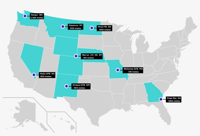 Nuclear Missile Sites In Us - Rice Belt Of The Usa, transparent png download