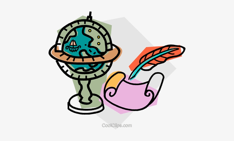 Globo Com Caneta De Pena E Pergaminho Livre De Direitos - Ciencias Sociales Geografia E Historia, transparent png download