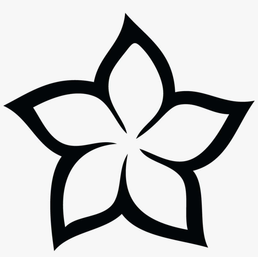 Frangipani Clipart Hawaiin Flower - Plumeria Clipart Black And White, transparent png download