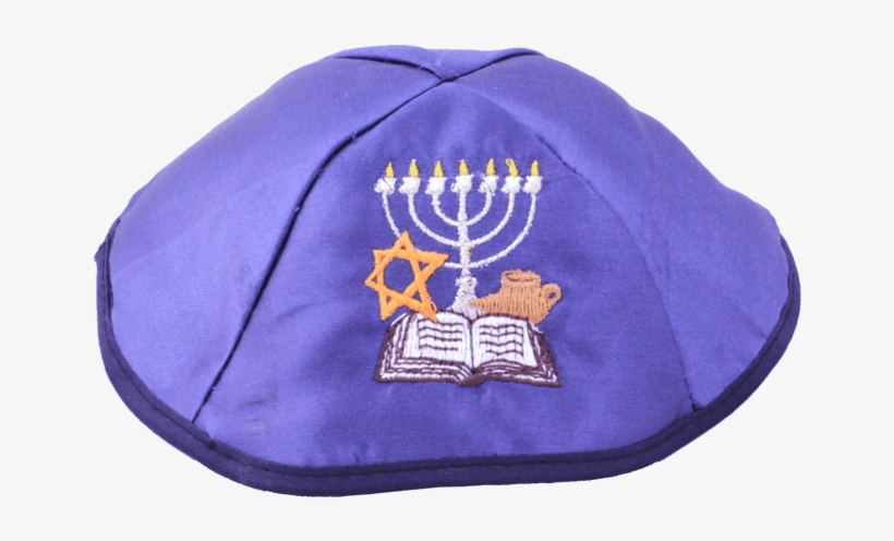 Blue With Menorah And Bible Embroidery - Satin, transparent png download