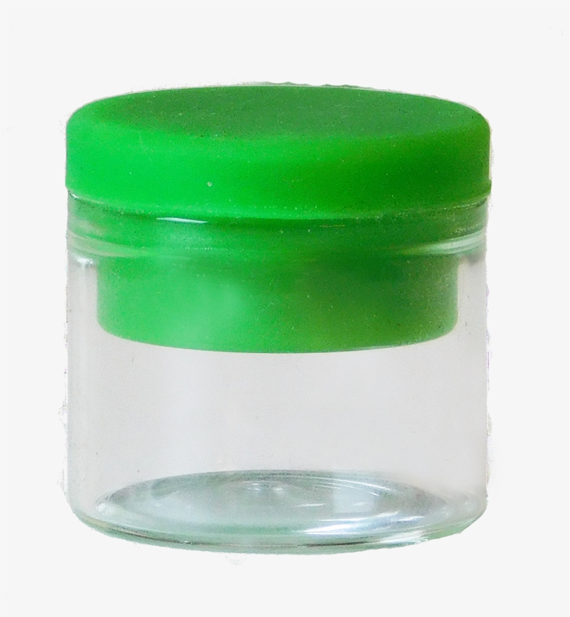 6ml Concentrate/cream Glass Jar-green Silicon Lid - Jar, transparent png download