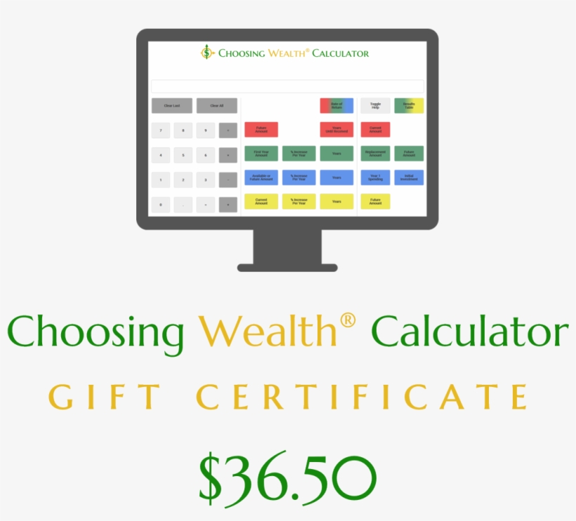 Choosing Wealth® Calculator Gift Certificate - Arkad's Lesson, Inc. Dba Choosing Wealth, transparent png download