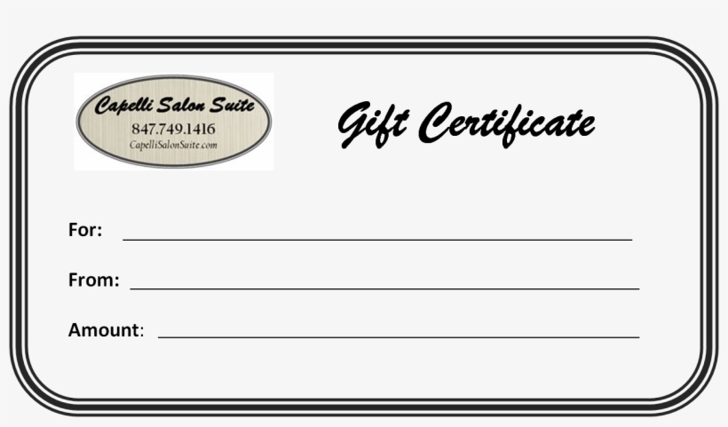 Capelli Salon Gift Certificate - Salon Gift Certificate, transparent png download