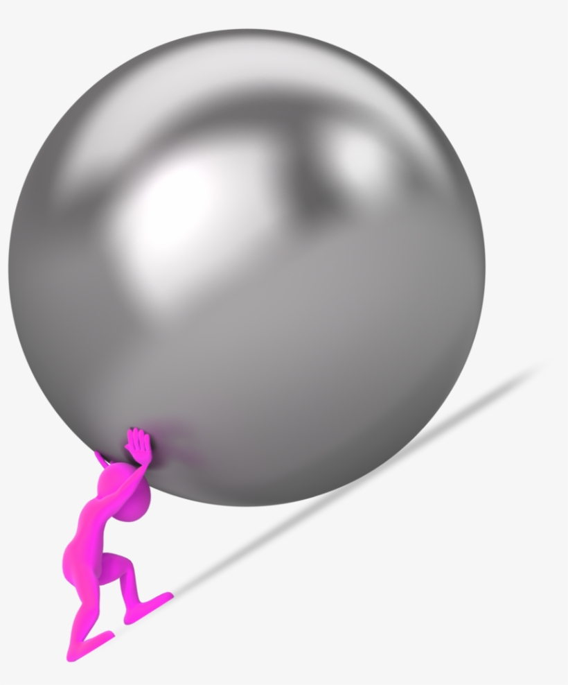 Guy Pushing Ball Up Hill, transparent png download