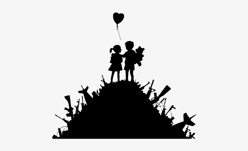 Vinilo Decorativo Banksy Nios Sobre Armas - Banksy Kids On Guns, transparent png download