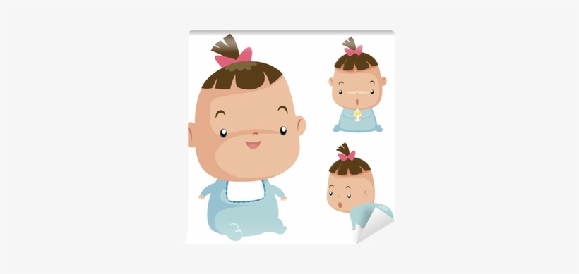 Illustration Of Cute Baby Vector Wall Mural • Pixers® - Vector Graphics, transparent png download
