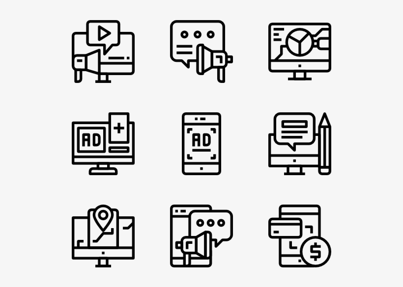 Online Advertising - Manufacturing Icons, transparent png download