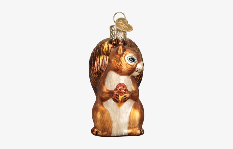 Beautiful Squirrel Ornament - Lucky Mushroom Glass Blown Hanging Christmas Ornament, transparent png download