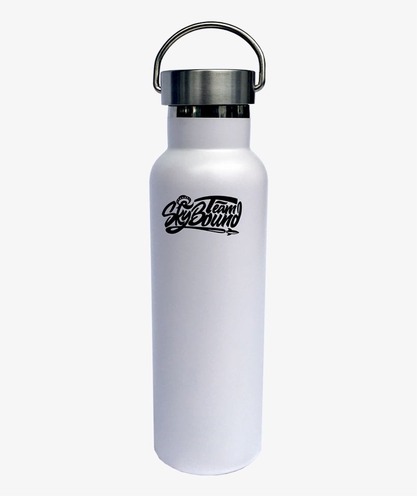 Team Skybound White Aluminum Bottle With Metal Cap - Metal Water Bottles Png, transparent png download