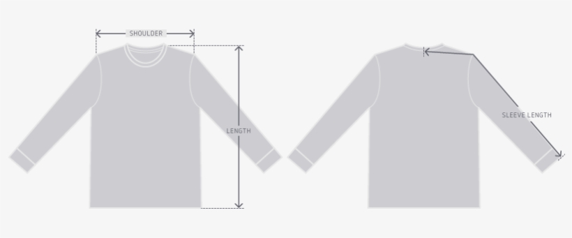 Garment Measurement Illustration - Yokeless Shirt, transparent png download