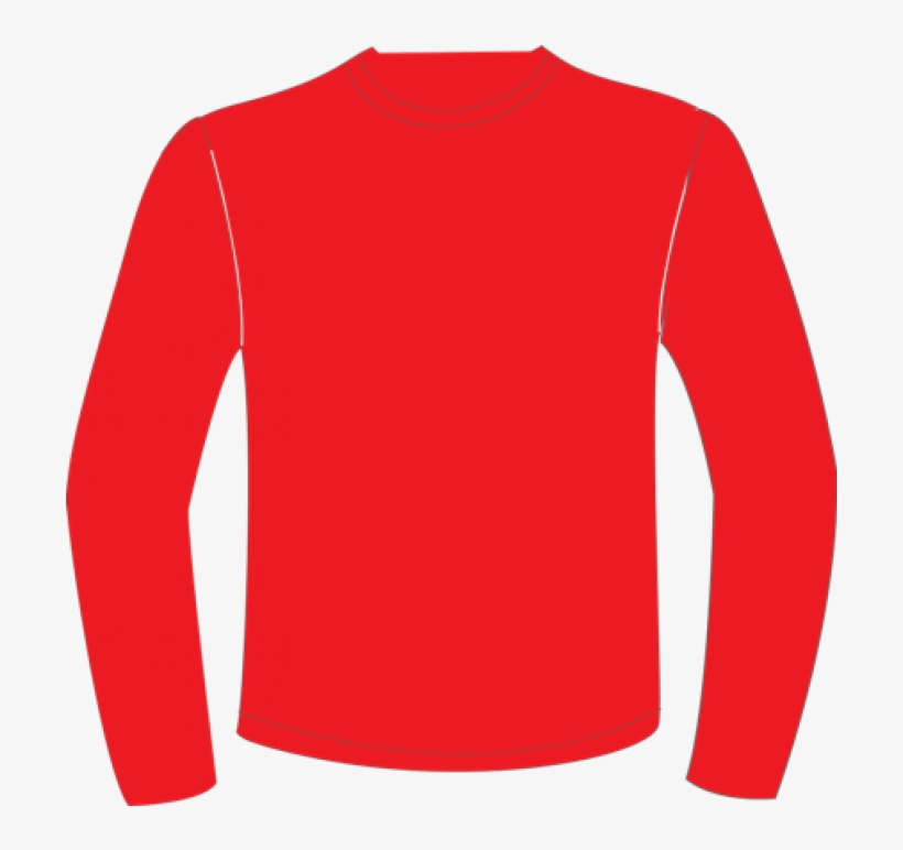 T Shirt Long Sleeve Red, transparent png download