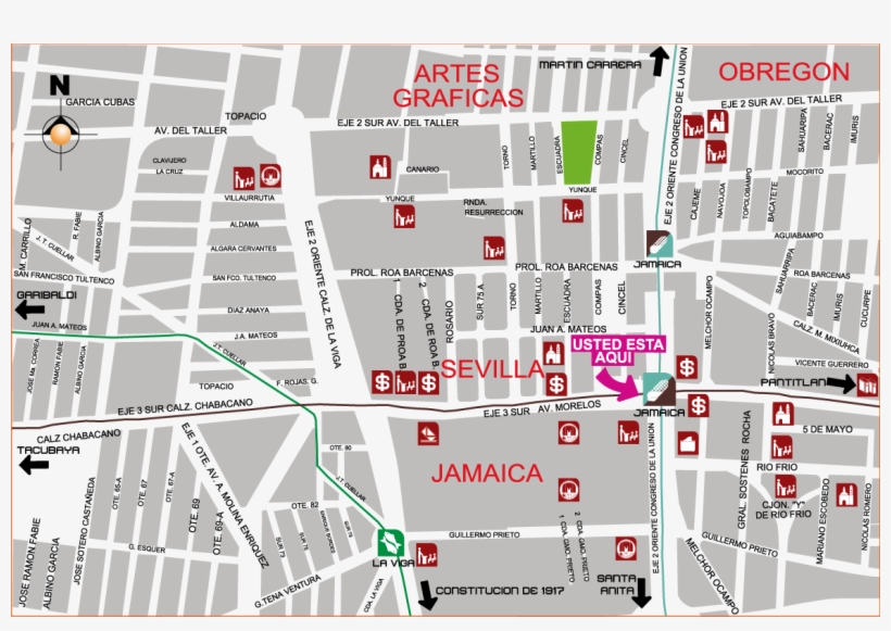 Cuatro Vitrinas Que Se Localizan Después Del Andén - Mapa Del Metro Jamaica, transparent png download