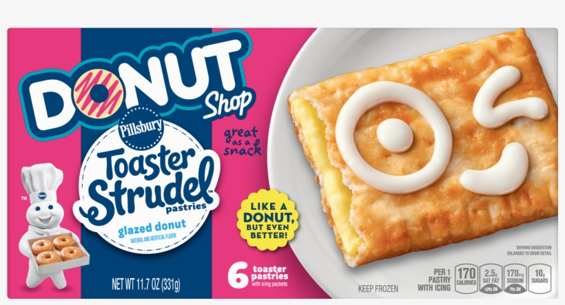 Pillsbury Toaster Strudel Donut Shop Glazed Donut 6 - Donut Shop Toaster Strudel, transparent png download