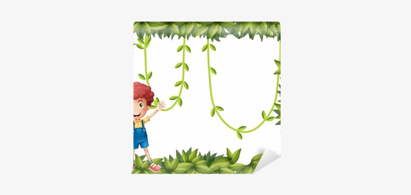 A Boy Showing The Leafy Frame With Vine Plants Wall - Will We Do Today? Paperback, transparent png download