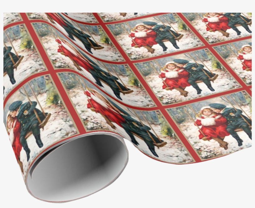 Vintage Victorian Children On Swing Wrapping Paper - Papier D’emballage Hoomark 200x70cm Kids Assorti, transparent png download