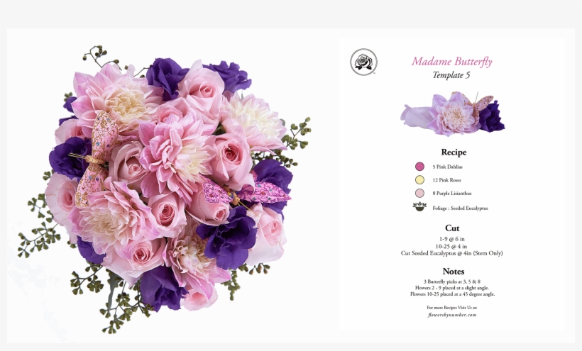 Fbn Arrangement And Recipe 0010 Pink Madame Butterfly - Bouquet, transparent png download