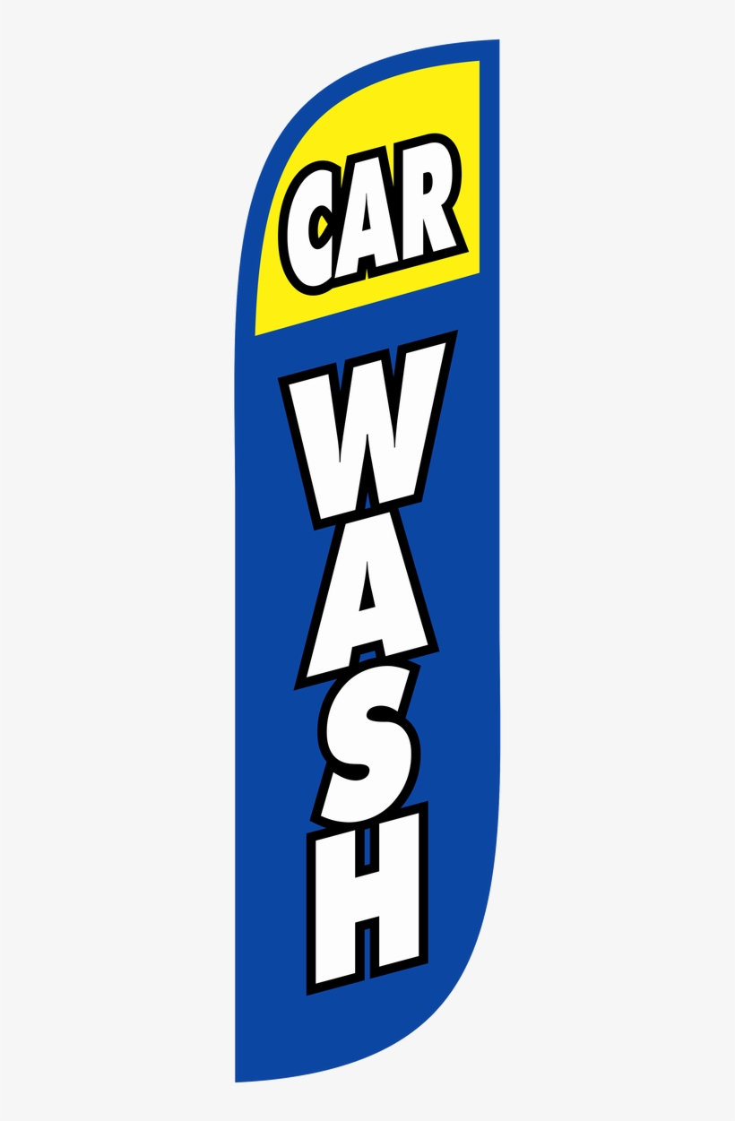 5ft Car Wash Feather Flag Blue & Yellow - Flag, transparent png download