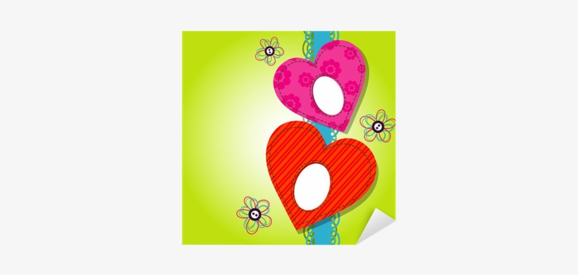 Vinilo Pixerstick Tarjeta De Felicitación Del Corazón, - Euclidean Vector, transparent png download