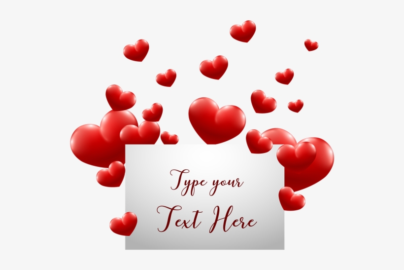 Diseño Del Corazon Con La Tipografía - Heart, transparent png download