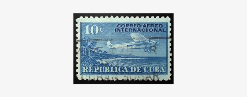 Cuba Vintage Airmail Postage Stamp Poster • Pixers® - Airmail, transparent png download