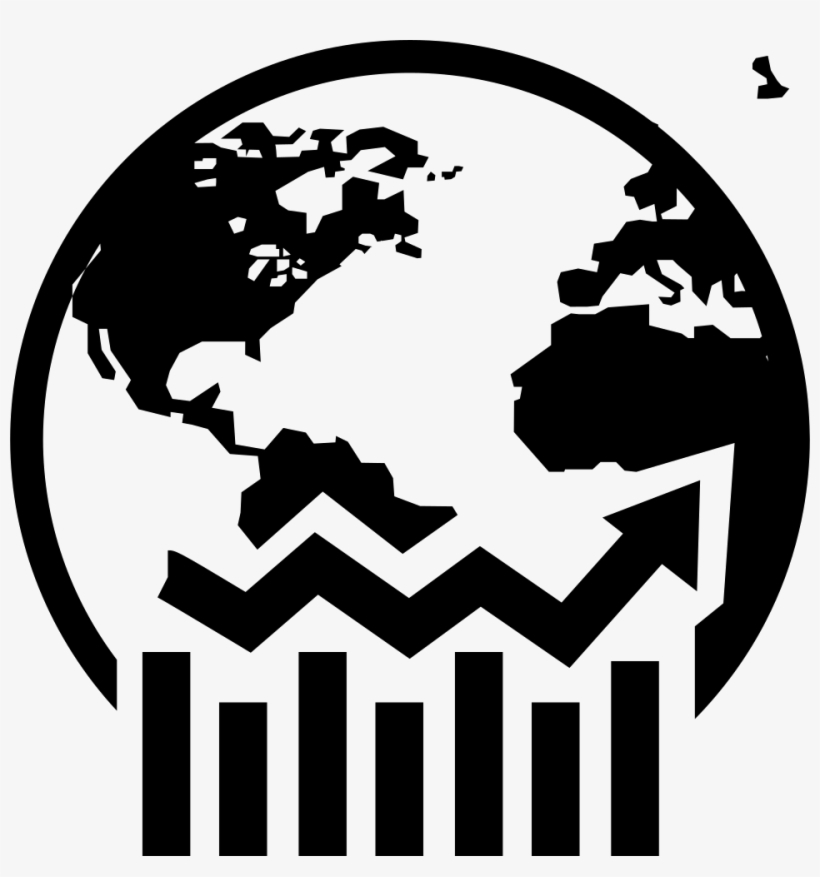 Earth Globe Symbol With Business Graphic Comments - Business Symbol Png, transparent png download