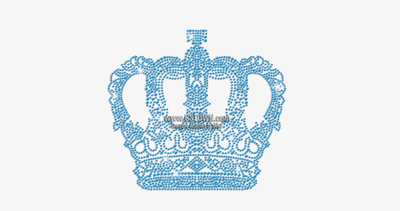 Intricate Blue Crown Iron On Rhinestone Design - Design, transparent png download