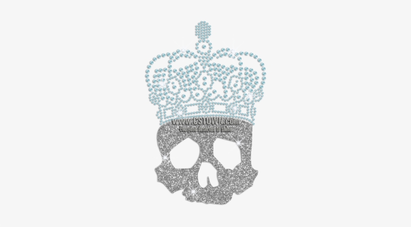 Glitter Skull In Crystal Blue Crown Iron On Rhinestone - Tiara, transparent png download