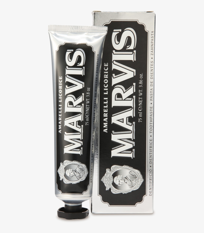 Marvis Amarelli Licorice Toothpaste-0 - Marvis Amarelli Licorice Toothpaste 75ml, transparent png download